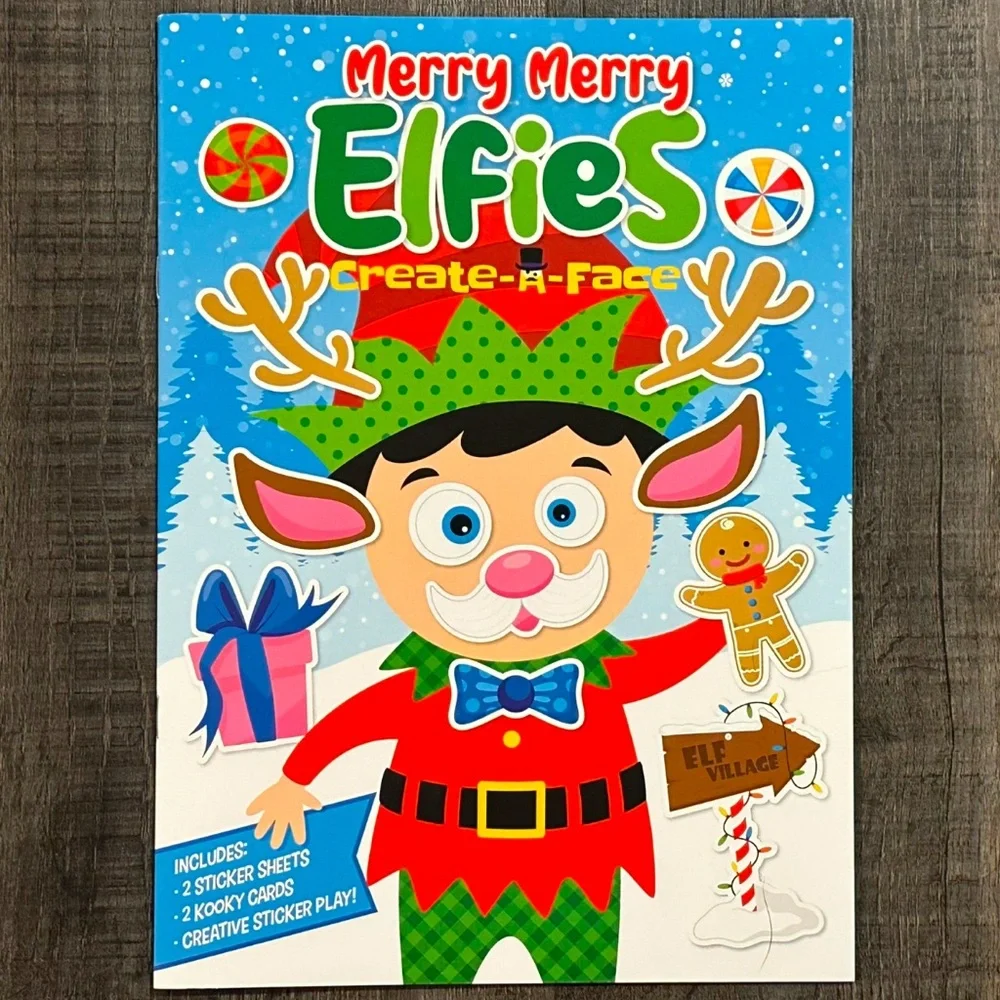 💞 New Merry Merry Elfies Create-A-Face Coloring & Activity Sticker Book
